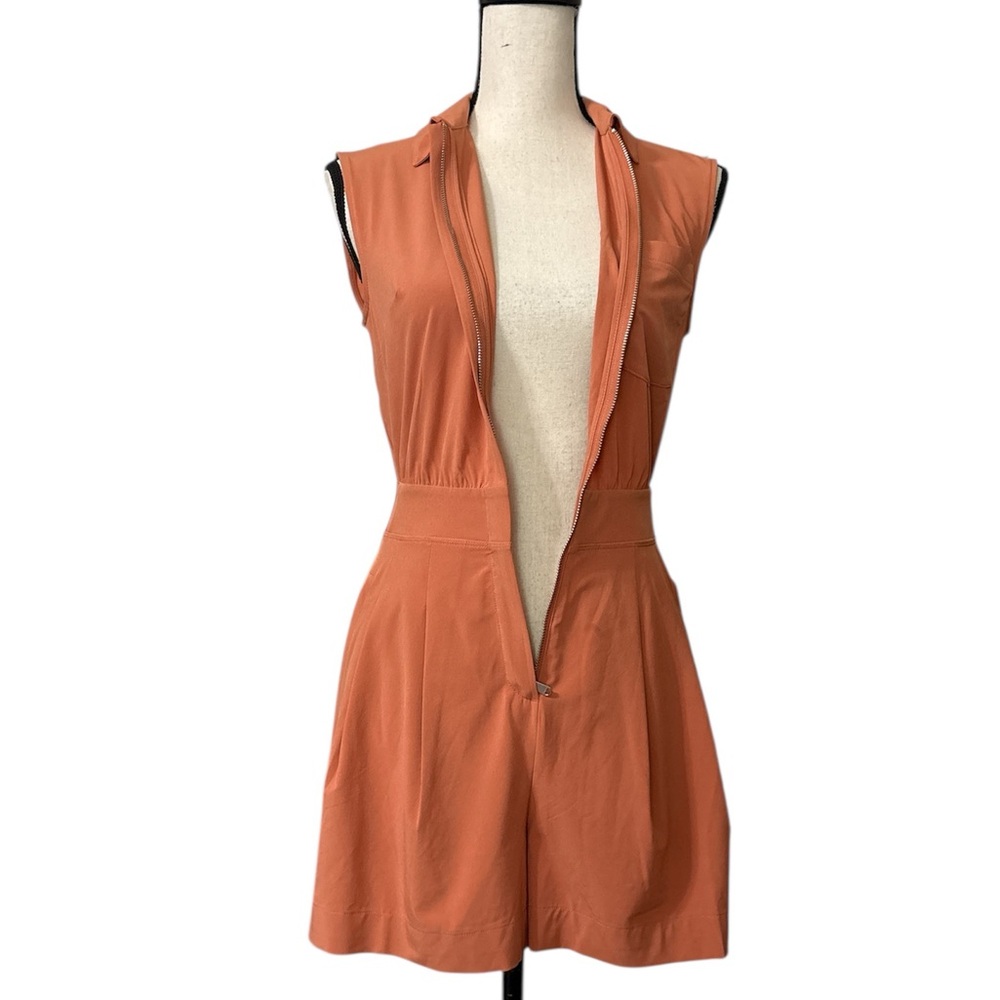 Athleta Sleeveless Collared Romper in Terracotta Orange - Picture 10 of 13
